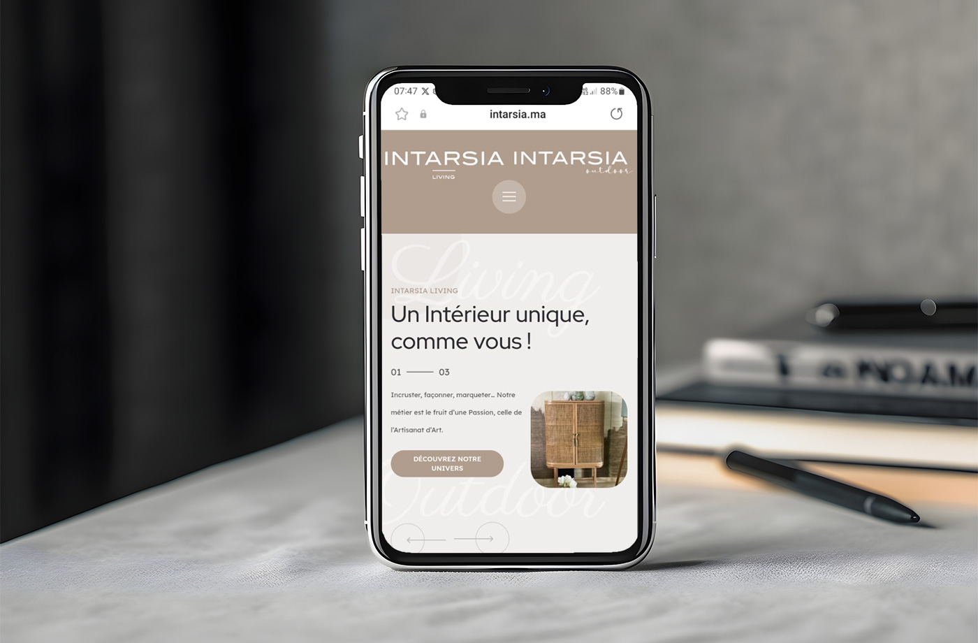 Intarsia Living & Intarsia Outdoor Website - Mobile